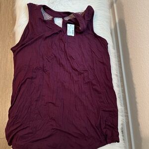 Maurices Plum Sleeveless Tank Top with Peter Pan Collar